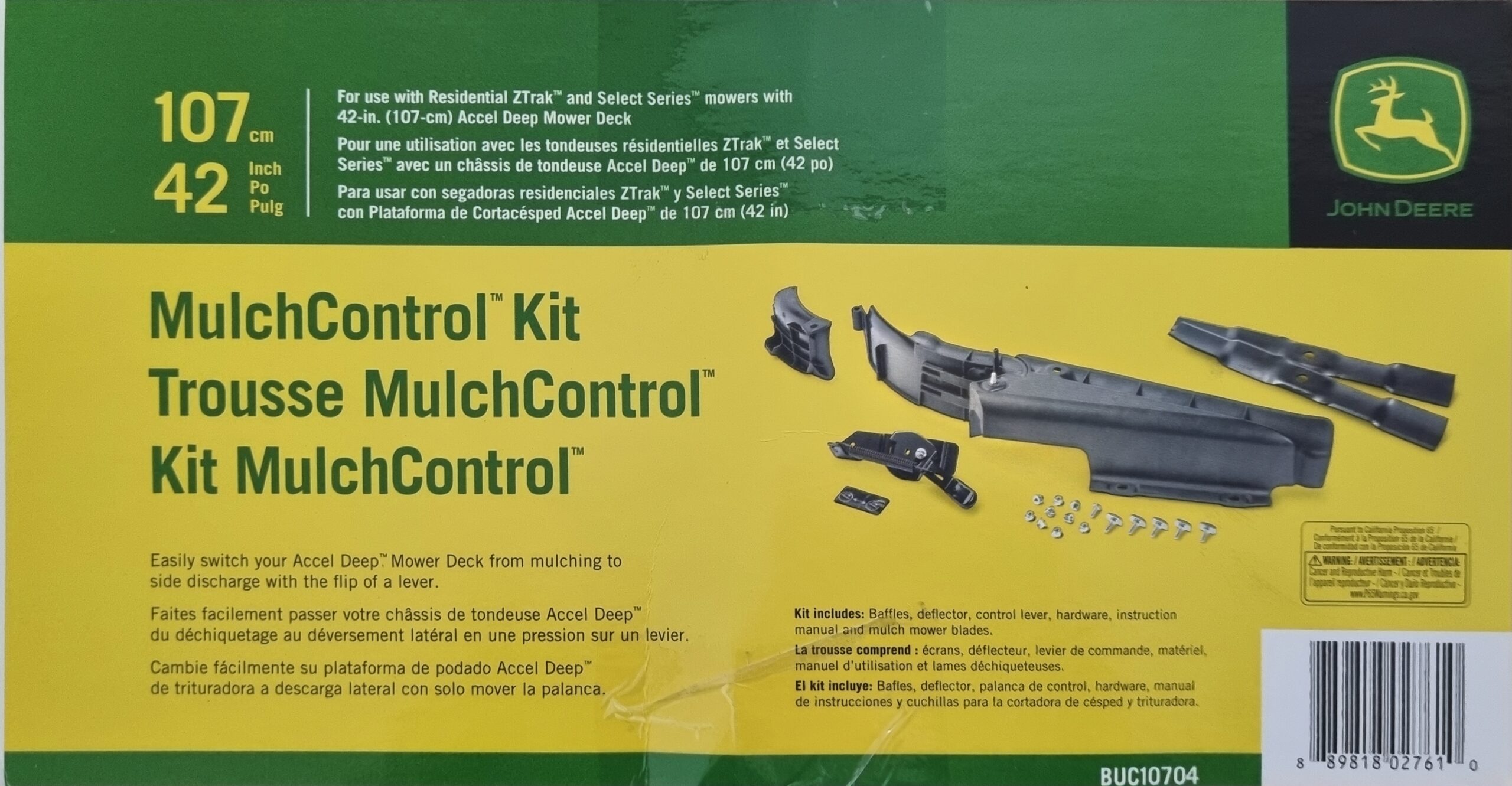 John deere ztrak mulch control 2024 kit