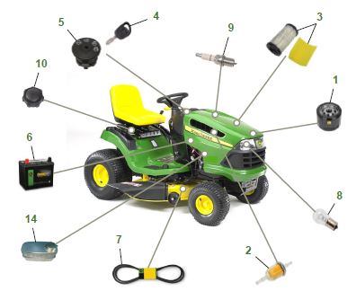 John deere discount 125 mower parts