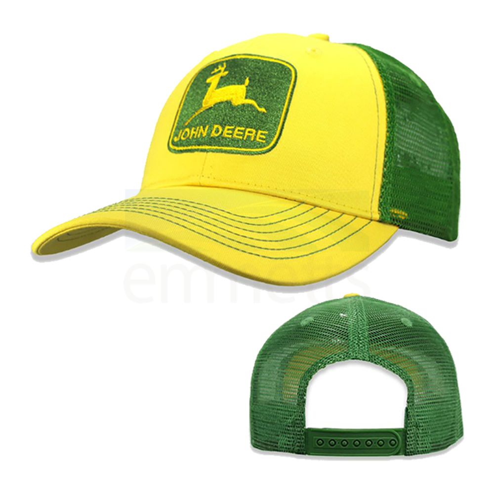 John Deere Trucker Hat Men's Vintage Green Mesh Snapback Cap Logo Farm Patch