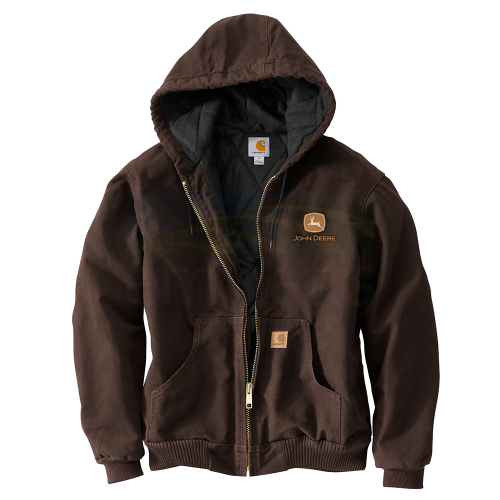 John Deere Mens Carhartt Brown Hooded Jacket –