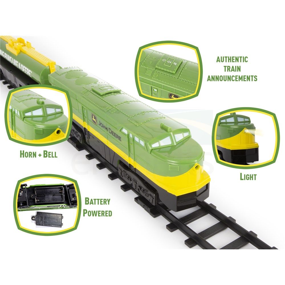 John Deere Battery Operated Mini Diesel 28 Piece Train Set 7 11982